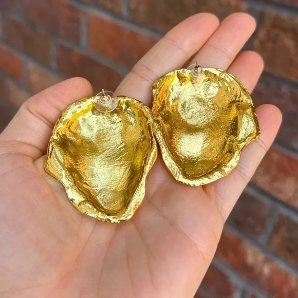 ZARA FACE GOLD EARRINGS - Picture 9 of 10